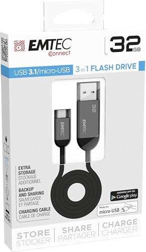 Emtec T750 32GB Dual USB-Stick USB 3.0 (3.1 Gen 1) Micro-USB