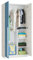 Habitdesign Armario Juvenil 2 Puertas, Color Blanco Alpes y Azul, Medidas: 90 cm (Largo) x 200 cm (Alto) x 52 cm (Fondo)