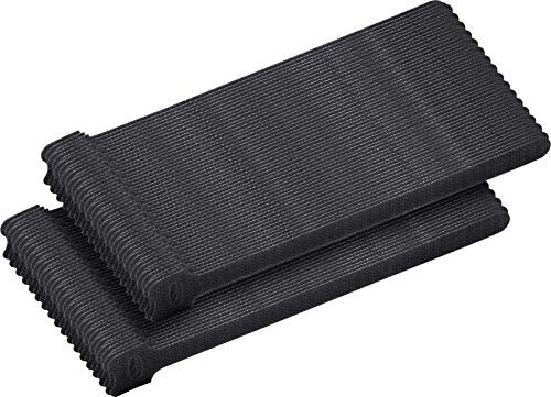 Meister Klett-Kabelbinder - 100 Stück im Set - 200 x 12,5 mm - schwarz - Wiederverschließbar - Stabil & Wasserfest / Wiederverwendbare Kabelbinder / Klettbänder mit Schlaufe / 7452680