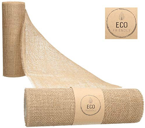 AmaCasa Juteband, Tischläufer, Soft Jute, Natur/Farbig 20cm/30cm breit, 5/10m Rolle | Tischband Deko Hochzeit rustikal Natur/Farbig (Natur, 30cm - 5m)