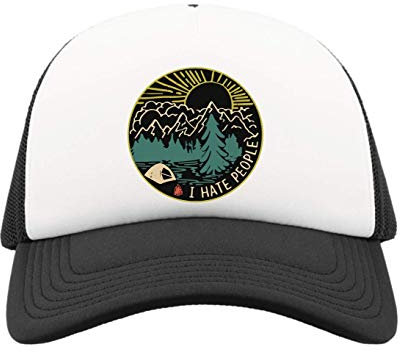 Iprints I Hate People Love Camping Trucker Baseball Cap One Size
