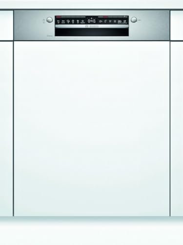 Bosch SMI4HTS31E Serie 4 Smarter Geschirrspüler integriert, 60 cm breit, Besteckkorb, Silence Programm besonders leise, Extra Trocknen auf Knopfdruck, Rackmatic höhenverstellbarer Oberkorb,Edelstahl