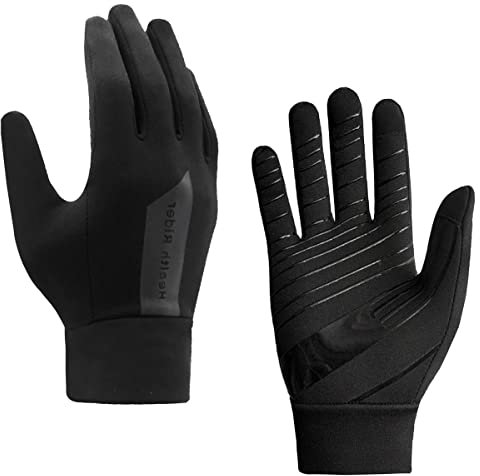 Azarxis Guantes de Ciclismo de Invierno con Pantalla Táctil a Prueba de Viento para Clima Frío Correr Senderismo Hombres Mujeres (02 - Negro, L)