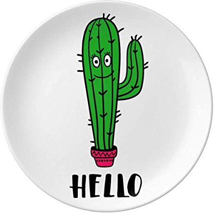 Hello Kaktus Teller Deko Porzellan Salver Geschirr Dinner Dish Dish