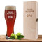 Weizenglas mit Motiv 'Weltbester Opa' inklusive Geschenkbox aus Holz, Bierglas 0,5 Liter mit gravierter Holzbox, Geschenk zum Geburtstag, personalisiertes Weißbierglas