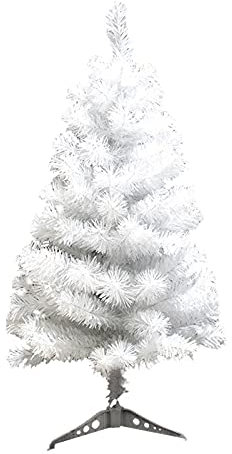 QYLJZB Künstlicher Weihnachtsbaum, 89,9 cm, Weiß, Tisch-Weihnachtsbaum, Tannenbaum mit PVC-Bein-Ständer, Basis für Zuhause, Büro, Urlaub, Dekoration