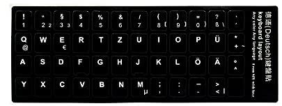 Arabic, Cangjie, German, Russian, French, Korean, Japanese, Thai, Wubi, Spanish, Hebrew, Italian, English keyboard stickers alphabet keyboard layout stickers for laptops (German)