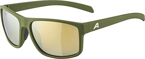ALPINA NACAN I - Verspiegelte und Bruchsichere Sonnenbrille Mit 100% UV-Schutz Für Erwachsene, olive matt, One Size