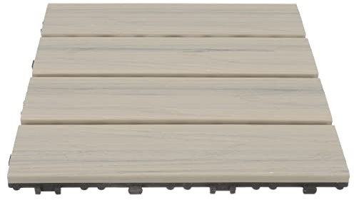 Happyyami Terrassenfliesen Balkon Bodenbelag Klickfliesen Bodenrost Interlocking wetterfest Holzfliesen Mosaik Fliese Stecksystem Terrasse Balkon Set für Innen Outdoor Garten 30x30cm