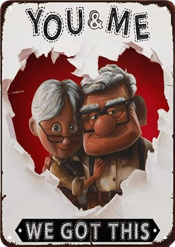 Retro-Metall-Blechschild Carl And Ellie You And Me We Got This Vintage-Blechschild für Büro, Zuhause, Klassenzimmer, Badezimmer, Dekoration, Geschenkidee, 30,5 x 40,6 cm