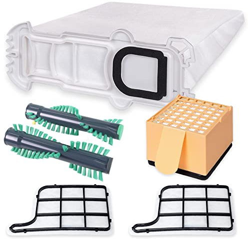 PRIMEBAG - 12 Staubsaugerbeutel, Filter, Rundbürsten kompatibel mit Vorwerk Kobold 136 - VK136 mit EB 360 - Hochwertiges Spar-Set - Bestleistung beim Saugen