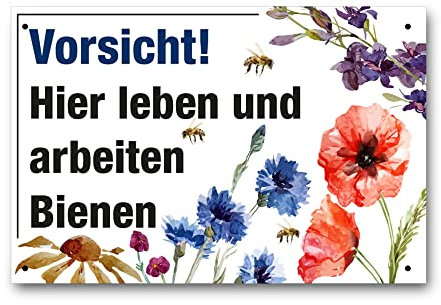 Apoidea – Bienen Schild zur Warnung aus Kunststoff / Imkereibedarf / Bienenzubehör und Imkerzubehör / Bienenzucht Zubehör / Imkerbedarf