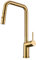 Mice - Grifo Cocina Extraible - Monomando Mezclador de Fregadero con ducha difusor doble jet - 2 Modos de Rociador, Grifo para Cocina Extensible Caño Alto Giratorio 360 ° Oro Cepillado