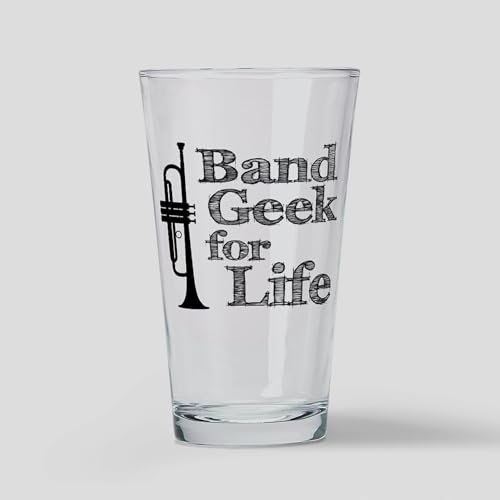 CafePress Trumpet Band Geek Pint Glass Pint Glass, 16 oz. Drinking Glass