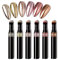 RoseFlower Lot de 6 stylos à poudre chromés métallisés à coussin d'air, Poudre holographique à paillettes pour ongles effet miroir, Poudre Ongle d'or rose Brillant Ongles Glitter Pour DIY Nail Art