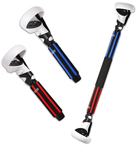 OOAVR VR Game Handle Extension Grips for Oculus Quest 2,2 in 1 Multipurpose Long Arm/Dual Grip Accessories for Meta Quest 2 Playing BeatSaber Gorilla Tag VR Game