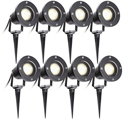 Yakimz Gartenleuchte, 8er Pack Gartenstrahler Wasserdicht für Außen Garten Rasen Teich Landschaft, Gartenlampe Beleuchtung in warmweiß 4000K, gartenbeleuchtung außen mit Stecker