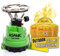 Rsonic Campingkocher Gaskocher Stechkartuschenkocher Kartuschenkocher mit Piezozündung Gasbrenner (Grün + 4 Kartsuchen)