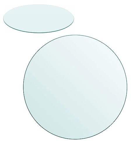 Tablero para Mesa, Vidrio Templado, Tablero Superficie Redonda De Mesa De Cristal, Superficie De Mesa Restaurante Cristal Templado, DIY Mesa, Tapa De Cristal para Mesa Redonda ( Size : CLEAR-38CM(15IN