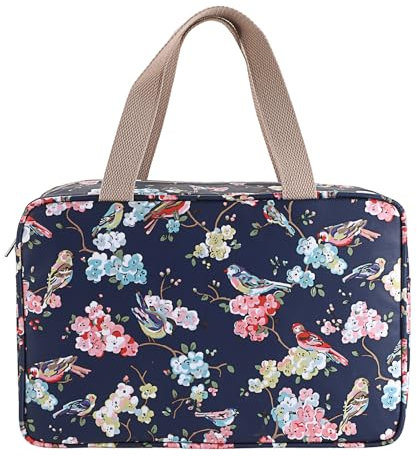 SUMTree Trousse de Toilette Sac de Toilette Motif doiseaux Grande capacité Organisateur pour Le Voyage, Business, Pique-Nique (Bleu Marine) …