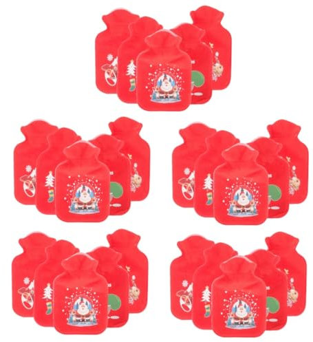 GLEAVI 25 Stk Mini Wärmflasche Weihnachts-Wärmbeutel Mini-Wärmflasche warmhalte popular termos nachfüllbarer Warmwasserbeutel wiederverwendbarer Handwärmer Weihnachten Thermosflasche PVC