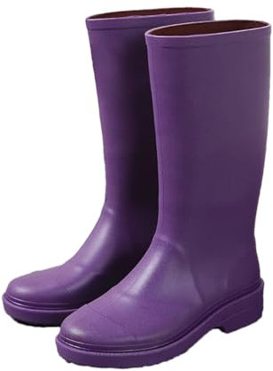 Stivali di gomma per donna scarpe da pioggia impermeabili lavoro giardino galosce pesca stivali da pioggia skateboard caviglia scarpe da cucina, Viola, 37 EU