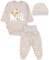 TupTam Baby Mädchen Jungen Bekleidungsset Langarmbody Hose Mütze mit Aufdruck Spruch 3 teilig, Farbe: Bärchen Beige, Größe: 56