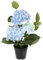 Flair Flower Künstliche Hortensie im Topf Kunstblumen Blume Hortensienbusch künstlich Pflanze Balkonpflanze Busch Kunstpflanze Kunstblume Deko Terrassendeko Topfpflanze Hochzeit Dekoblume, blau
