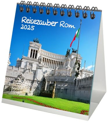 Reisezauber Rom Kalender für 2025 Format 10cm x 10cm Urlaub Mediterran Italien - Geschenkset Inhalt: 1x Kalender 1x Weihnachtsanhänger 1x Grußanhänger (gesamt 3 Teile)