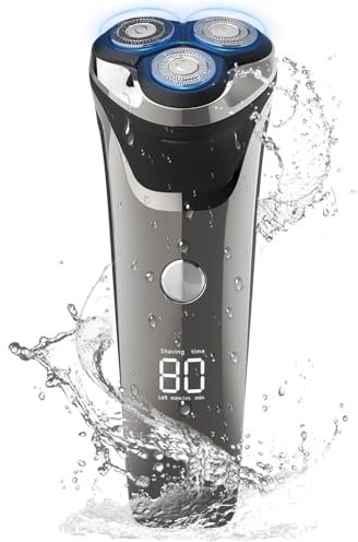 Rantizon Electric Razor for Men, Professional Wet & Dry Electric Rotary Shavers for Men USB Rechargeable IPX7 Waterproof with Pop-up Trimmer Cordless Men's 4D Rotary Electric Razor