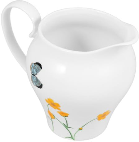 WATIIFUFU Brocca Ceramica Bianca Per Latte e Salsa Design Elegante Per Schiumare e Versare Facile Da Pulire e Duraturo Per Bar e Servizio Caffè