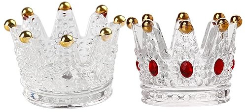 CORHAD 2 Stück Glas Kerzenhalter Aschenbecher Krone Kerzenhalter Krone Teelichthalter Glas Teelichthalter