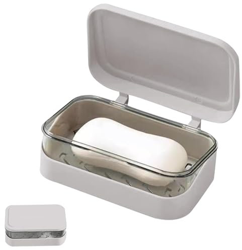 Premium Plastic Soap Box with Lid & Removable Tray - Travel Soap Holder for Bathroom, Kitchen, Outdoor - Assorted Colors, Ideal Soap Dish for Travel