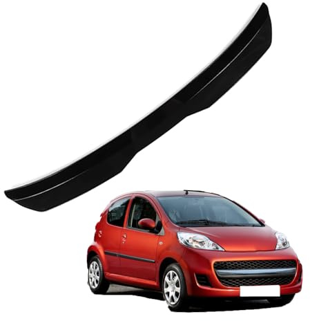 KizmiQ Auto Heckspoiler,ABS Dachspoiler Kofferraum Kofferraumspoiler für Peugeot 107 Lippe Styling Spoiler Flügel Tuning Zubehör,A/Black