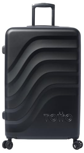 TOTTO - Maleta Rígida Grande, Modelo Bazy+, 50 x 79 x 30.5 cm, Capacidad 100L, Expandible, Resistencia a Impactos, Ruedas 360º, Manija Telescópica, Correa Interna, Candado TSA, Color Negro