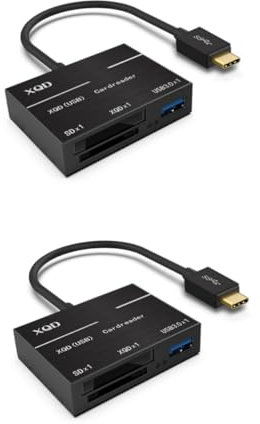 Uonlytech 2piezas Adaptador Lector De Tarjetas USB-c Compatible con Soporta Tarjetas y Alta De Diseño Color Negro
