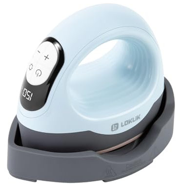 LOKLIK Mini Heat Press - Portable Heat Transfer Vinyl Machine for Sublimation Printing with Curved & Flat Plates, Flexible Temperature Settings & Digital Display - HTV Craft Heatpress Machine, Blue