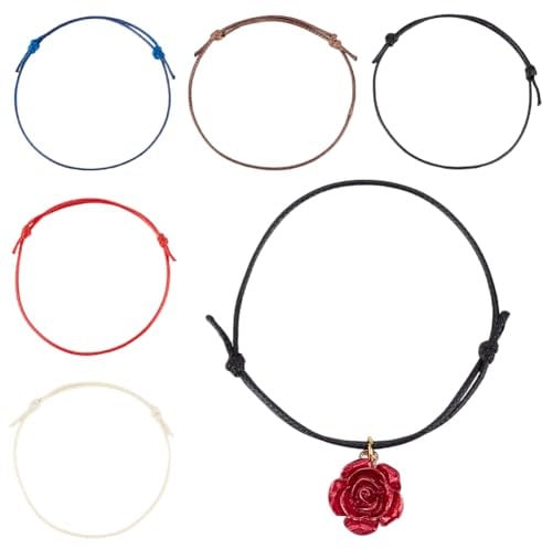 DELORIGIN 100pcs 5Colors Adjustable Bracelet Making Half-Finished Jewelry Making Braided Cord Friendship Bracelet Waxed Polyester Cord Bracelet for Women Men Jewelry Making Supplies