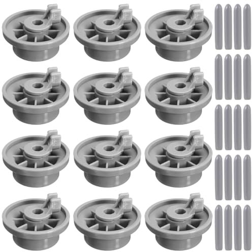 GATSUZG Ruote cestello lavastoviglie, set di 12 ruote di ricambio per cestello inferiore, compatibili con Bosch/Siemens/Neff/Kenmore - Ricambi durevoli per lavastoviglie modello 165314