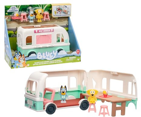 Bluey - Ice Cream Truck, Camión de Helados, Incluye Figurita Amigo, Playset con Pegatinas y Accesorios, ¿Qué Sabor de Helado te apetece?, Famosa (BLY85000)