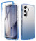 ESHUYI® Transparent TPU Hülle für Samsung Galaxy S25 360 Grad Case Stoßfest Staubdicht Klar Handyhülle, Outdoor Panzerhülle mit PC Bumper und Displayschutz, Blau