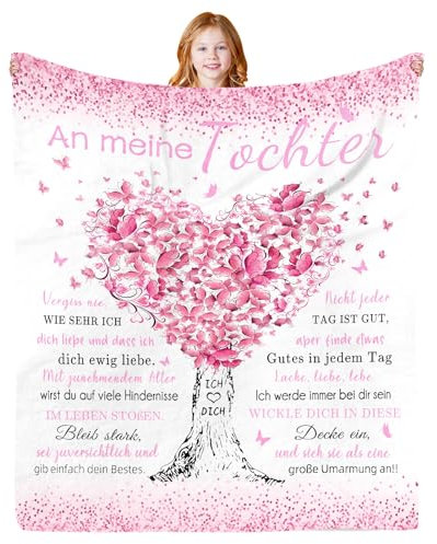 Geburtstagsgeschenk für Tochter, Geschenke für Tochter, 10/13/16/18 Mädchen,Schwester, Kollegin Geschenk Geburtstag, Lustige Happy Birthday Dicken Decke, Weiche und Gemütliche Kuscheldecke 150x130CM