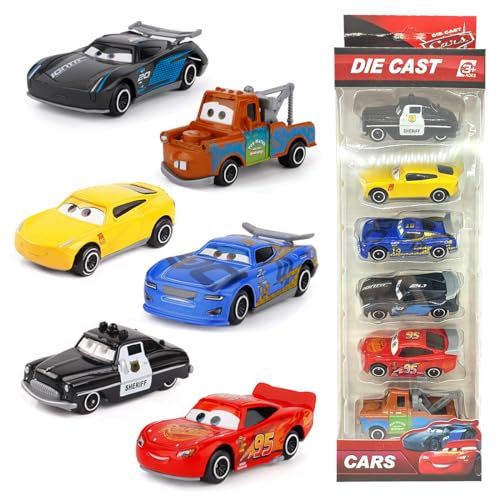 Car Spielzeug, 6 Stück Spielzeugauto, Kleine Fahrzeuge für Kinder, Car Autos Metall als Weihnachten, Geburtstag Geschenke für Kinder