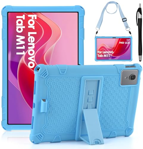 KATUMO Custodia in silicone per tablet Lenovo M11 da 11 pollici (TB-330FU), custodia in gomma morbida con pennino capacitivo, custodia per bambini compatibile con Lenovo Tab M11 2024 / Lenovo Xiaoxin