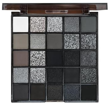 Tuxuseo Schwarz-graue Smokey-Lidschatten-Palette, 25 Farben Smoky-Lidschatten-Makeup-Palette, Lidschatten In Kühlen Tönen Für Den Gothic-Look