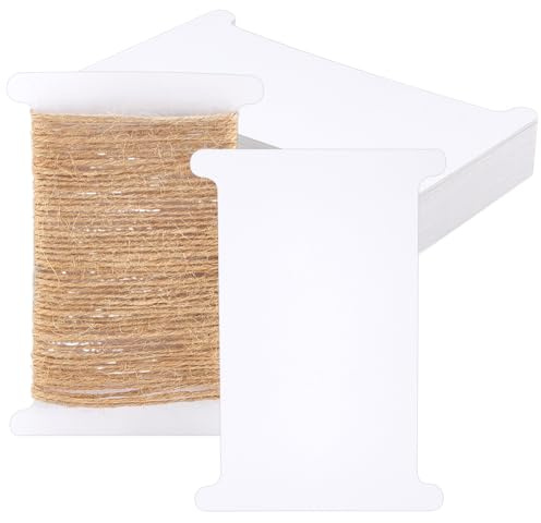 PH PandaHall 50 pz Bobbina di Filo da Ricamo Bobine di Carta Piatte Bianche Bobbina di Nastro Organizzatore di Stoccaggio Porta di Filo di Carta per Ricamo Croce Artigianato Cucito