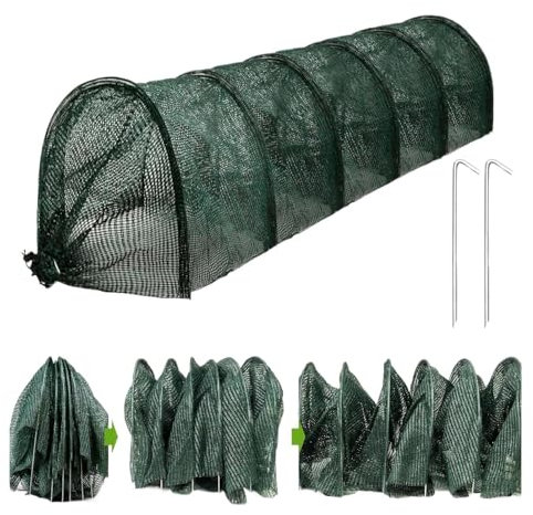 Invernadero de túnel, pequeño túnel de cultivo, casa de cultivo verde para jardín al aire libre, marco de acero para jardín, patio trasero, 300 x 45 x 45 cm