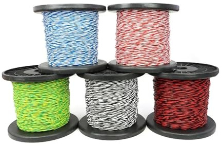 EZAGBPJK Hitzebeständiges Kabel AFS200 Twisted Line Hochtemperatur-FEP verzinnter Kupfer-Elektrodraht perfection(Yellow Green-20m,24AWG (0.2mm2))