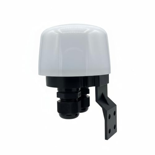 Glac Store Interruttore Crepuscolare da Esterno, Sensore di Luminosità Automatico, Bianco e Nero, IP55, 220-240V, 78x120mm, Montaggio a Parete con Viti, per Illuminazione Giardino e Strada