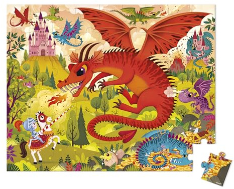 Janod – Kinderpuzzle 36 Teile Thema Prinzessinnen Ab 4 Jahren – Kinderpuzzle – Fördert Geduld und Konzentration Ab 4 Jahren